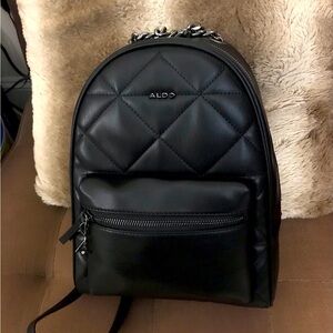 Aldo black purse /back pack with silver chrome handle